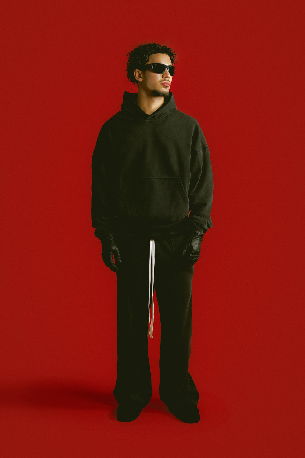 STONE WASH BLACK BAGGY SWEATPANTS