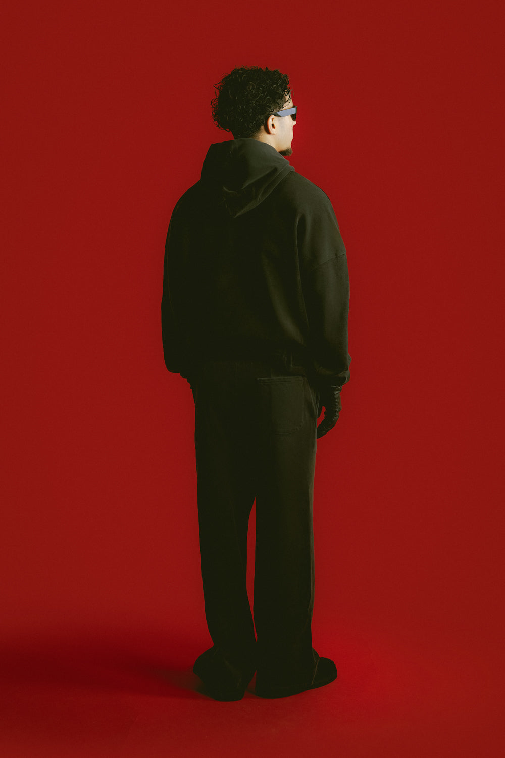 STONE WASH BLACK BAGGY SWEATPANTS