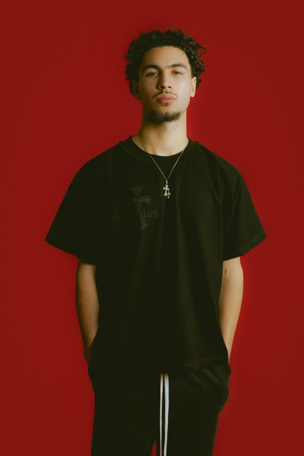 INSIDE OUT BLACK CROSS T-SHIRT