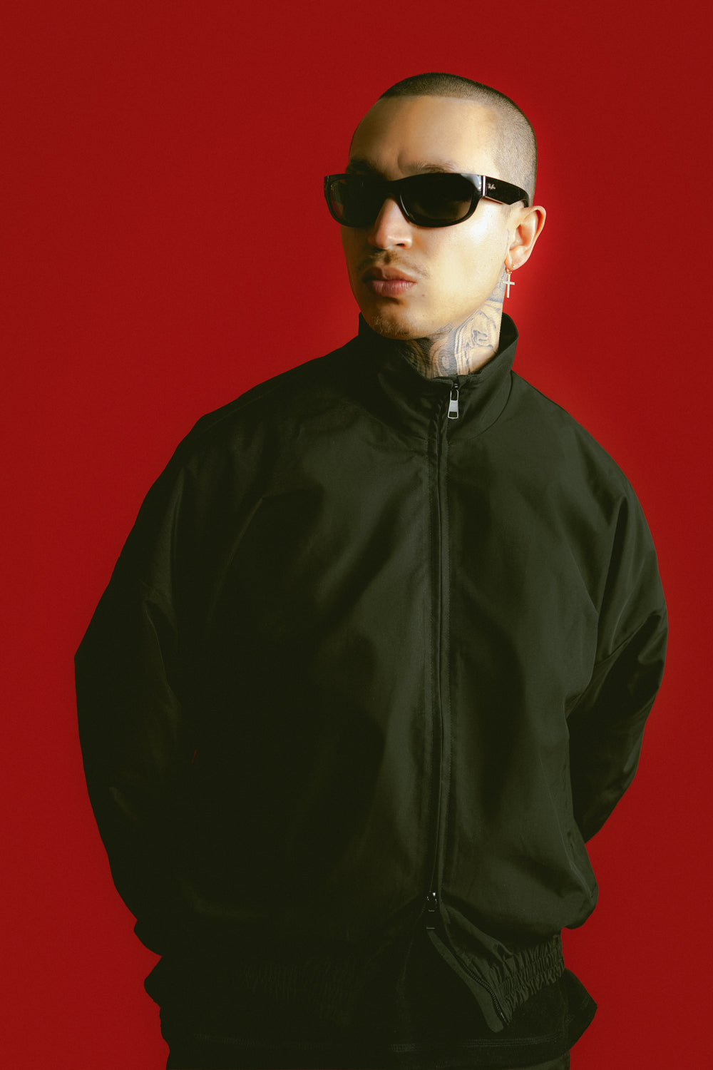 NYLON BLACK TRACK JACKET