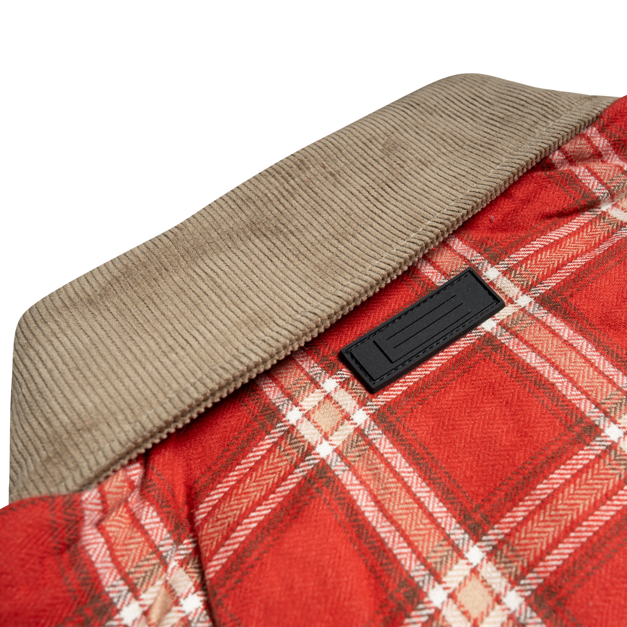 RED QUILTED FLANNEL JACKET