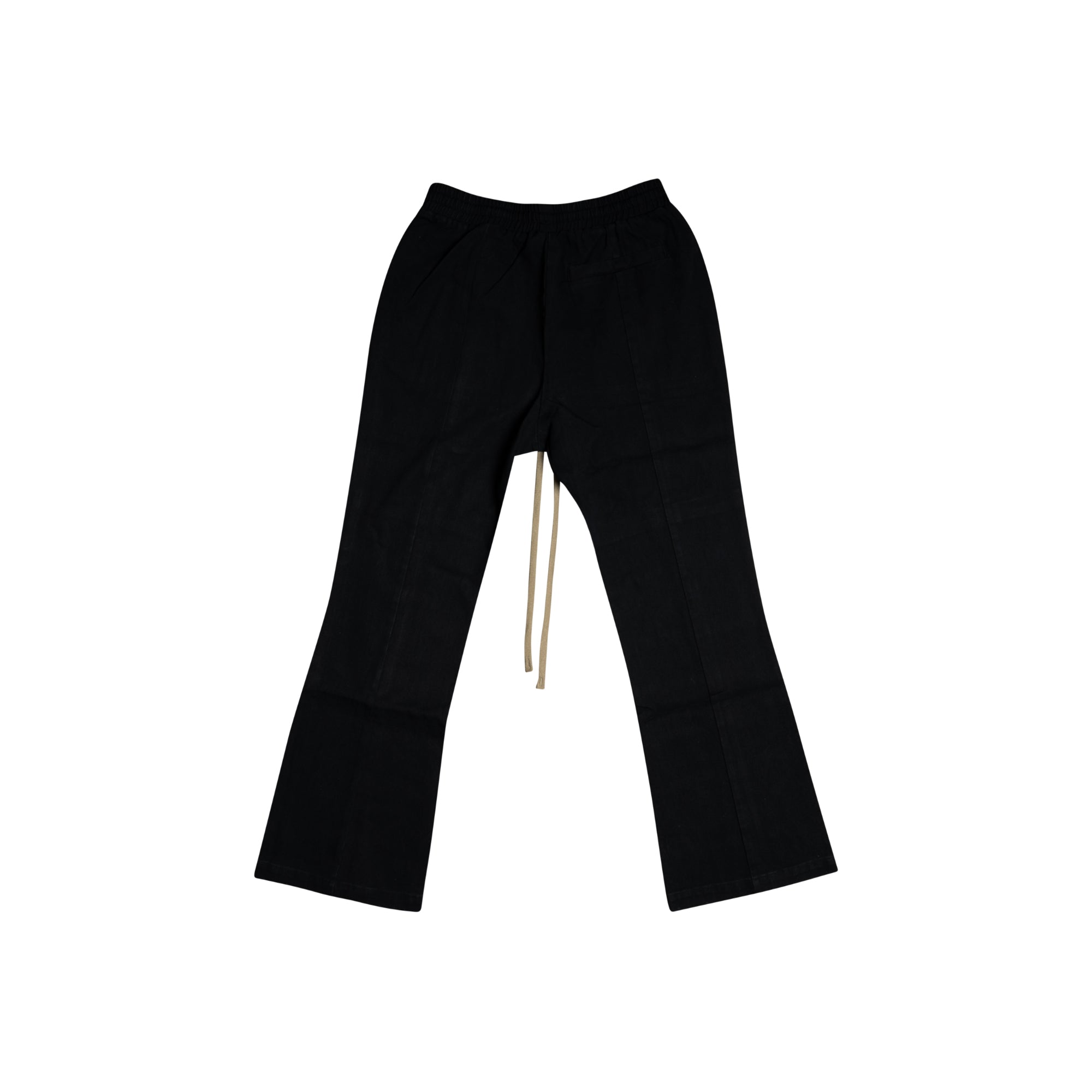 FLARED BLACK TWILL PANTS