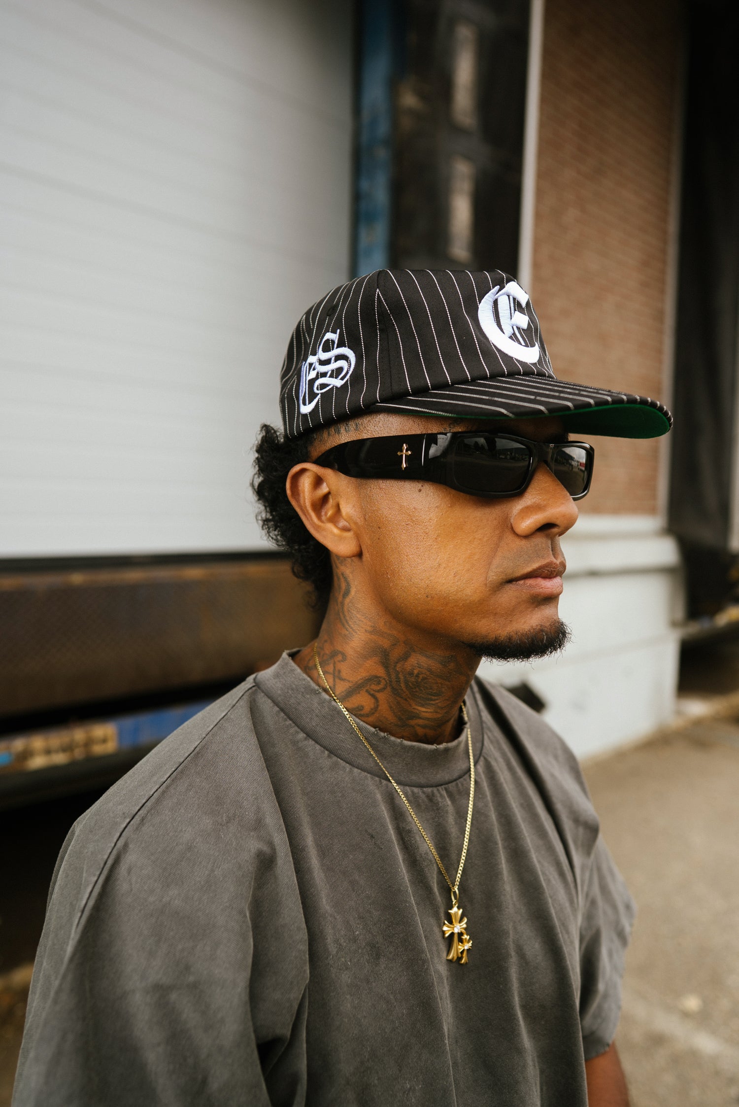 Black White Striped Performance Apparel Cap
