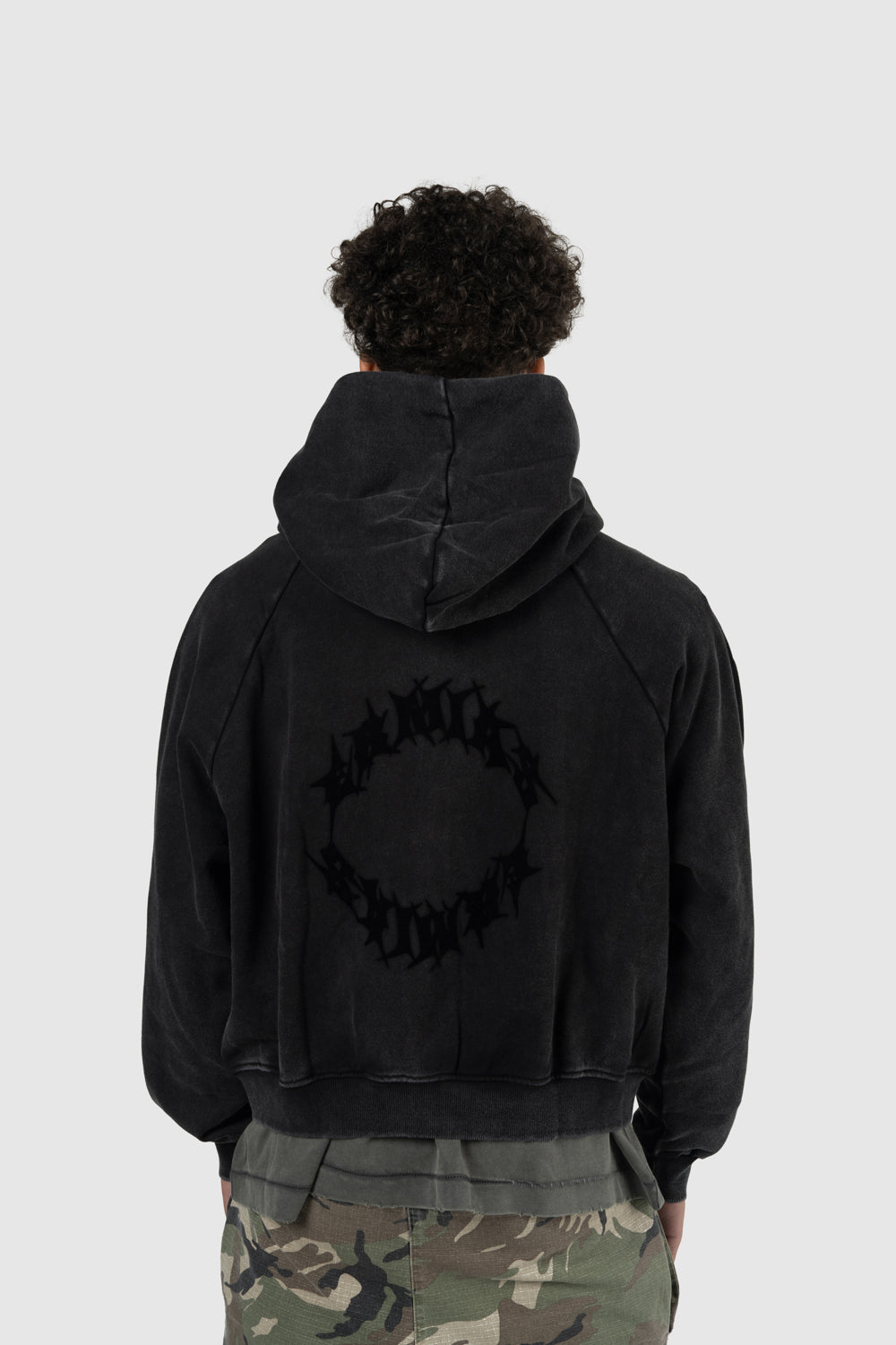 VINTAGE BLACK HOODED VEST